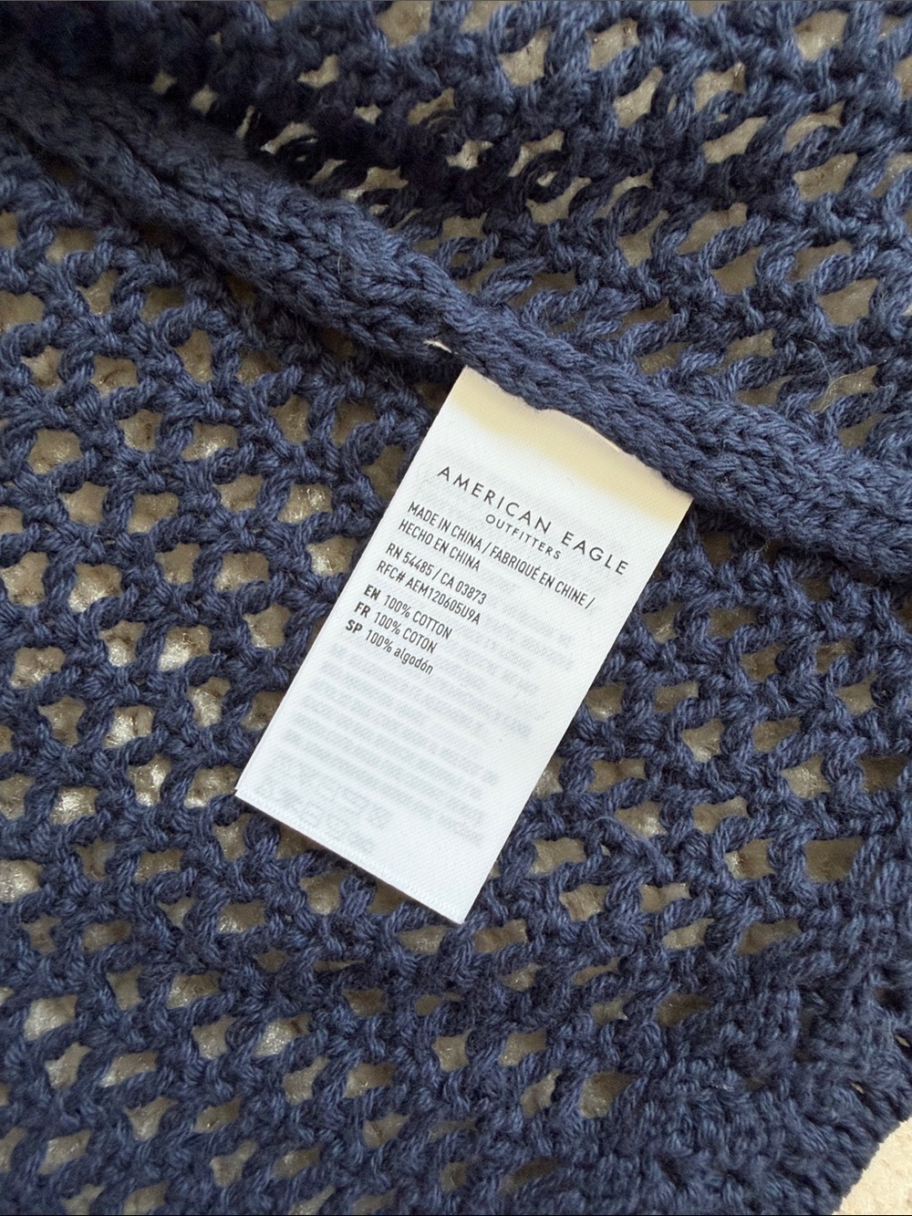 American Eagle Navy Open Weave knit sweater - Picture 5 of 5